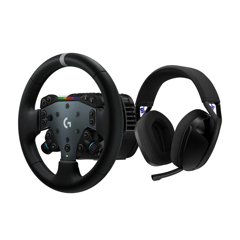 Logitech G RS50 System,3-Piece Sim Racing Steering Wheel Setup-RS50 Wheel base,8 Nm Direct Drive,PS5/PS4/PC+G522 LIGHTSPEED Wireless Gaming Headset,LIGHTSPEED,Bluetooth,USB A-C,RGB,PC,Nintendo –Black