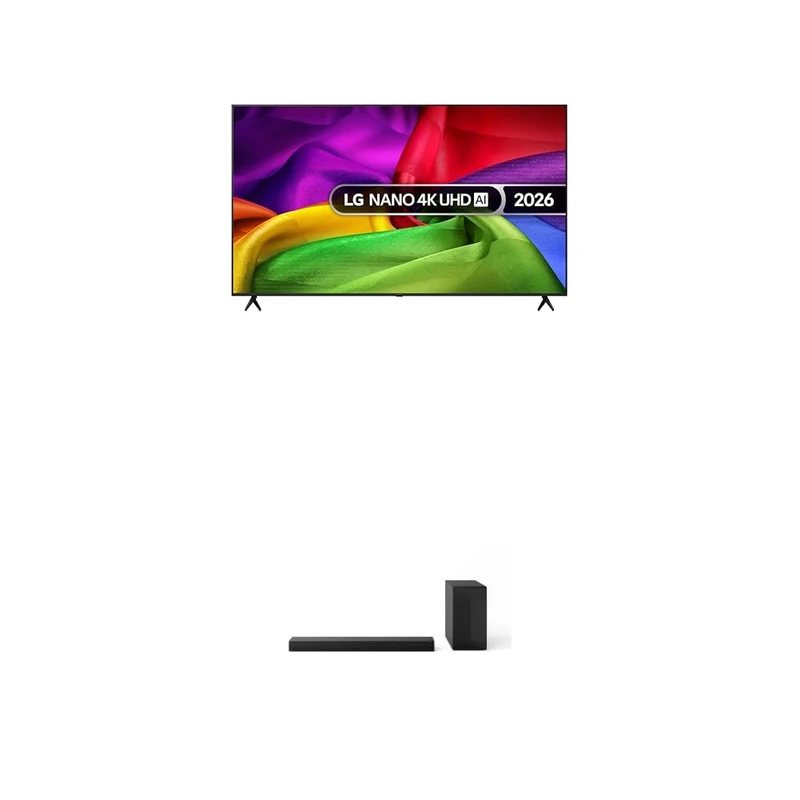 LG 75NU800B6LA 75-Inch NANO 4K UHD Smart TV bundle with US60T Soundbar with Cinematic Sound & WOW Interface 3.1 channel, 340W