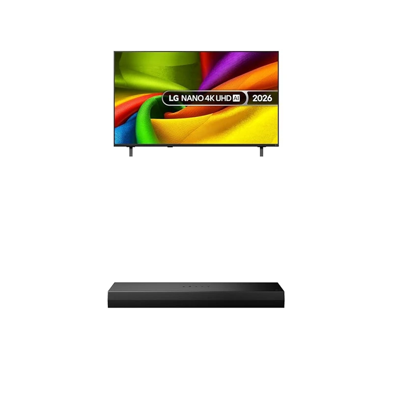 LG 50NU850B6LA 50-Inch NANO AI 4K UHD Smart TV bundle with US20A Soundbar with built-in subwoofers & WOW Interface 2.0 channel, 50W