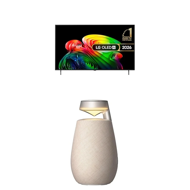 LG OLED55B65LA 55-Inch OLED AI 4K UHD Smart TV bundle with XO2 Portable Bluetooth Multi-Directional Speaker, 15H Battery Life, IP55 Waterproof