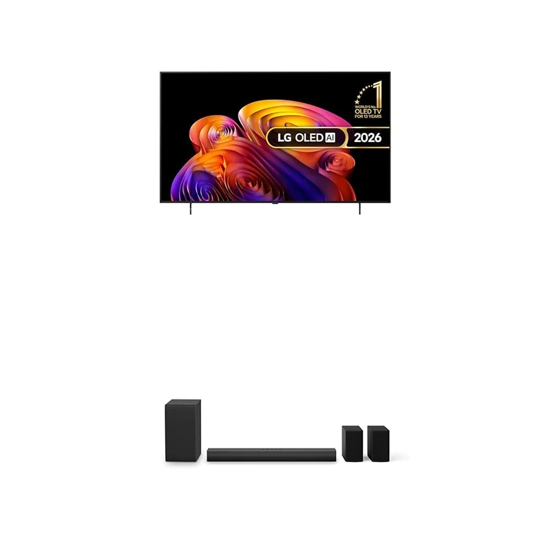 LG OLED65B6ELC 65-Inch OLED AI 4K UHD Smart TV bundle with US40TR Soundbar with Wireless Subwoofer & Surround Sound 4.1 channel, 400W