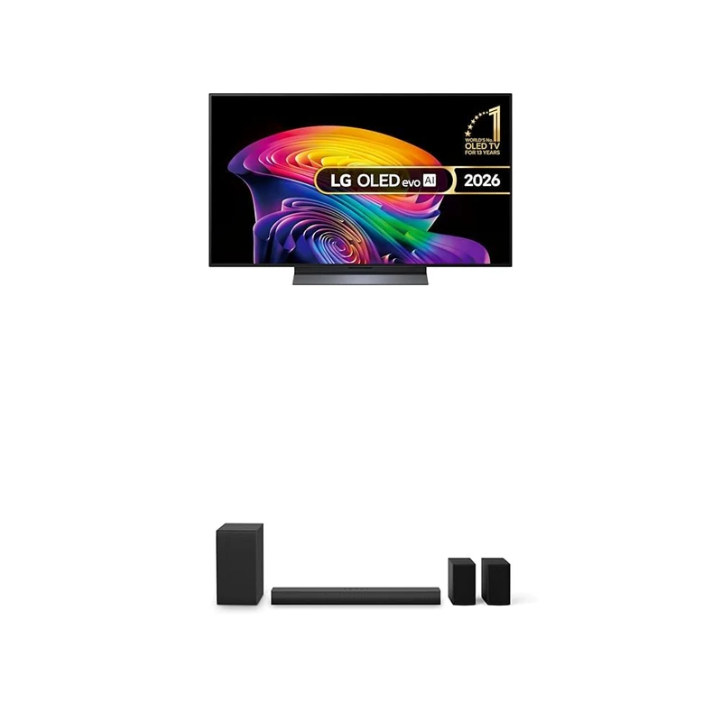 LG OLED48C65LA 48-Inch OLED evo AI 4K UHD Smart TV bundle with US40TR Soundbar with Wireless Subwoofer & Surround Sound 4.1 channel, 400W