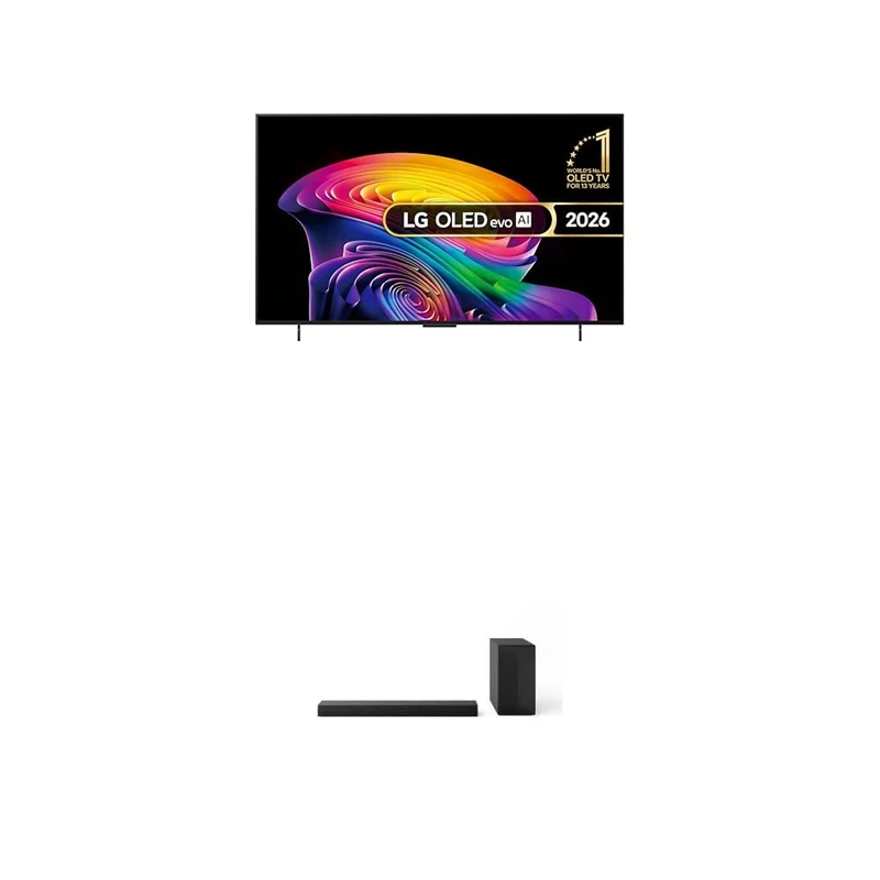 LG OLED42C65LA 42-Inch OLED evo AI 4K UHD Smart TV bundle with US60T Soundbar with Cinematic Sound & WOW Interface 3.1 channel, 340W