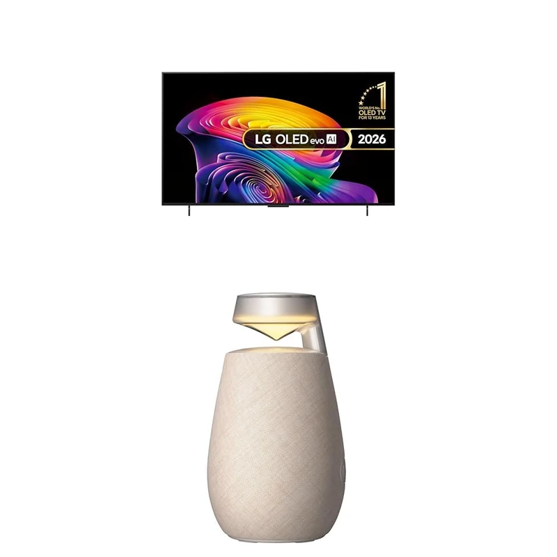 LG OLED42C65LA 42-Inch OLED evo AI 4K UHD Smart TV bundle with XO2 Portable Bluetooth Multi-Directional Speaker, 15H Battery Life, IP55 Waterproof