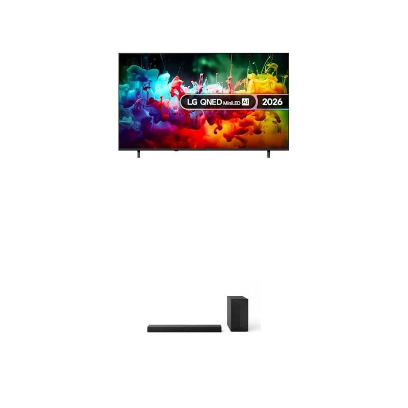 LG 75QNED70B6A 75-Inch QNED MiniLED AI 4K UHD Smart TV bundle with US60T Soundbar with Cinematic Sound & WOW Interface 3.1 channel, 340W