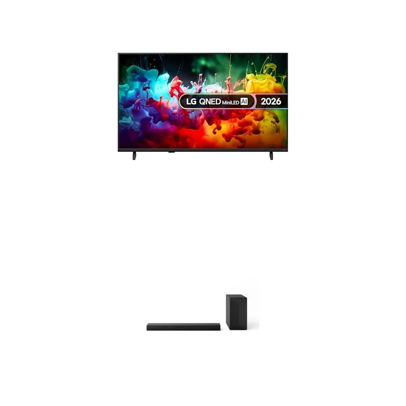 LG 43QNED70B6C 43-Inch QNED MiniLED AI 4K UHD Smart TV bundle with US60T Soundbar with Cinematic Sound & WOW Interface 3.1 channel, 340W
