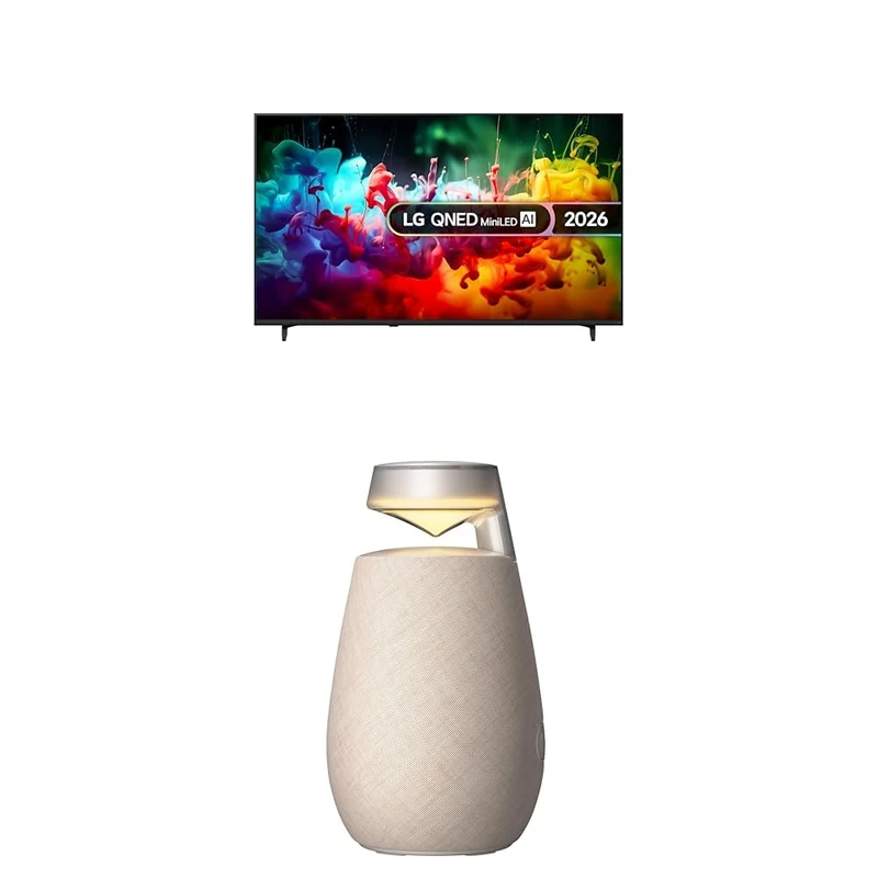 LG 65QNED70B6C 65-Inch QNED MiniLED AI 4K UHD Smart TV bundle with XO2 Portable Bluetooth Multi-Directional Speaker, 15H Battery Life, IP55 Waterproof