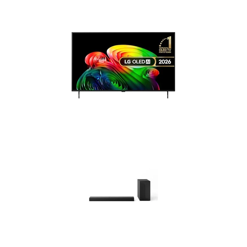 LG OLED48B65LA 48-Inch OLED AI 4K UHD Smart TV bundle with US60T Soundbar with Cinematic Sound & WOW Interface 3.1 channel, 340W