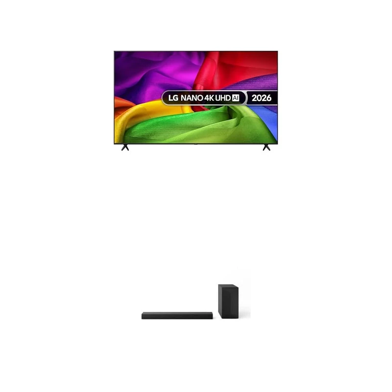 LG 85NU800B6LA 85-Inch NANO 4K UHD Smart TV bundle with US60T Soundbar with Cinematic Sound & WOW Interface 3.1 channel, 340W