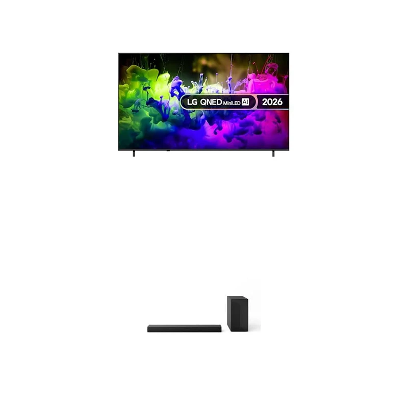 LG 85QNED7EB3A 85-Inch QNED MiniLED AI 4K UHD Smart TV bundle with US60T Soundbar with Cinematic Sound & WOW Interface 3.1 channel, 340W