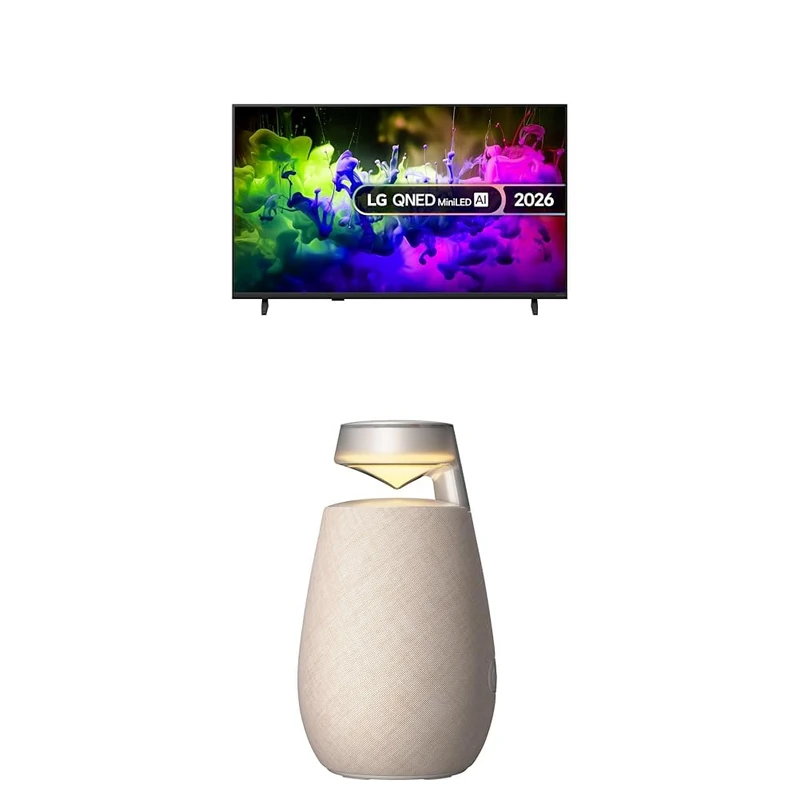 LG 43QNED7EB3C 43-Inch QNED MiniLED AI 4K UHD Smart TV bundle with XO2 Portable Bluetooth Multi-Directional Speaker, 15H Battery Life, IP55 Waterproof