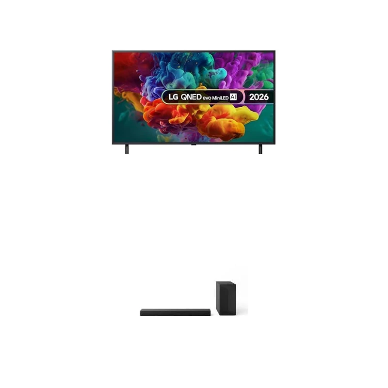 LG 50QNED85B6B 50-Inch QNED evo MiniLED AI 4K UHD Smart TV bundle with US60T Soundbar with Cinematic Sound & WOW Interface 3.1 channel, 340W