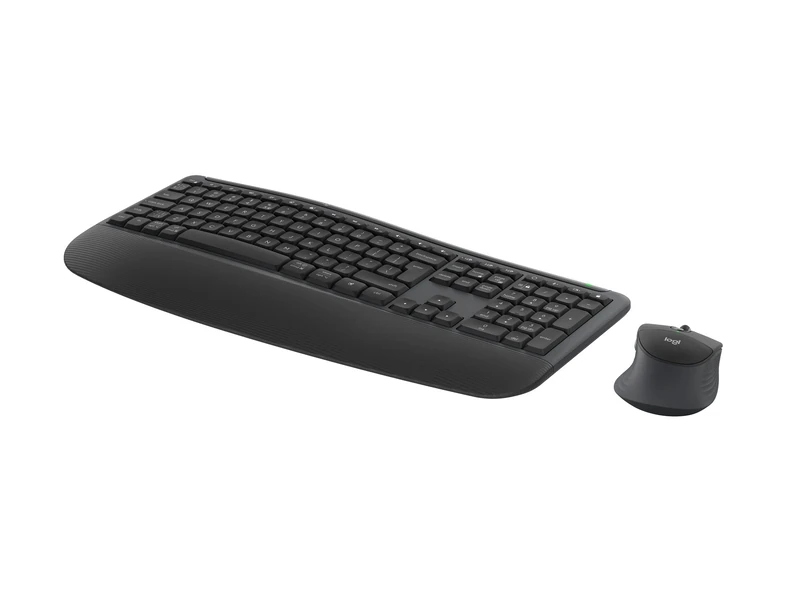 Logitech Signature Comfort Plus Combo MK880 Wireless Keyboard and Mouse Combo, Full-Size Comfort Keyboard with Palm Rest, Silent Clicks, Bluetooth, for Windows and macOS - Graphite - QWERTZ