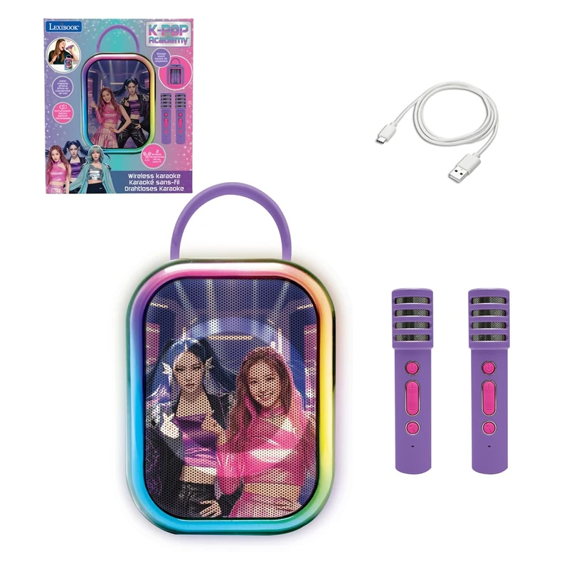 LEXIBOOK K-POP Academy Bluetooth Karaoke Speaker, BTC030KPZLXB