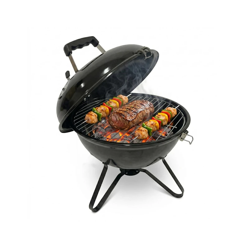 Amig - Charcoal Barbecue - 37 x 37 x 45 cm - Black - Made of Steel - Garden and Patio. Mod. KRYPTA