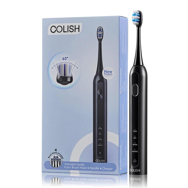 Dual-Function Electric Toothbrush – New Generation with Oscillation and Vibration, Gum-Friendly TPE Brush Head, Scientifically Engineered Bristles for Teeth Whitening