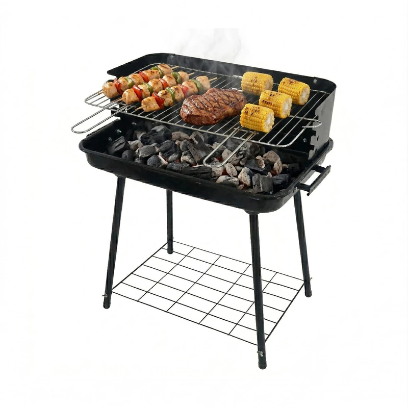Amig - Charcoal Barbecue - 67 x 40 x 82 cm - Black - Made of Steel - Garden and Patio - for outdoor gatherings with a comfortable user experience and ease of cleaning after each use. Mod. ORYX