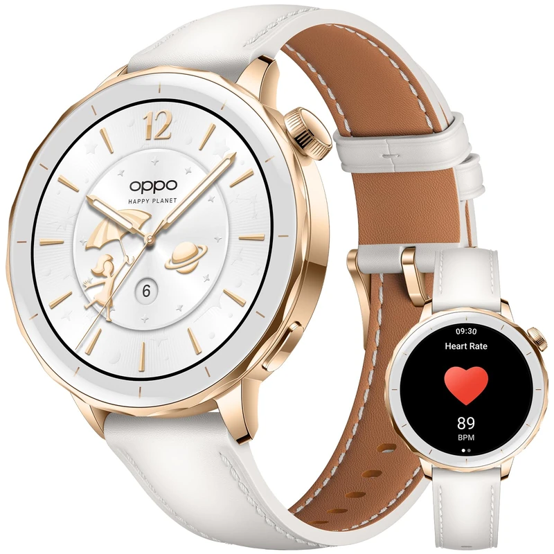 OPPO Watch X2 Mini Smart Watch, 1.75 Inch AMOLED, GPS, 100+ Sport Modes, Heart Rate and SpO2 Monitor, 12 Days Battery, Wear OS by Google, Gold - Image 1