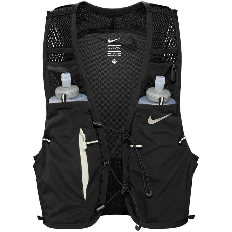 NIKE Run Vest 5L Running Vest Trail Running Backpack Hydration Vest Hydration Backpack Running Training Outdoor 5 Liters, Black/Sail/Sail, XS