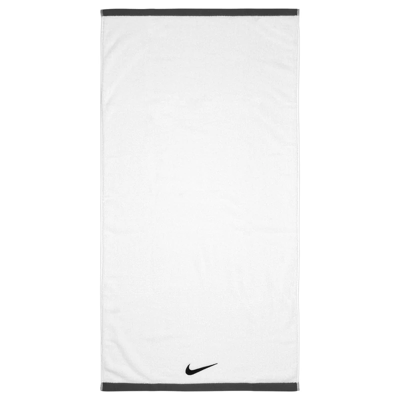 Nike Fundamental Towel NP Sports Towel Fitness Training Gym Towel Absorbent, White/Black, L