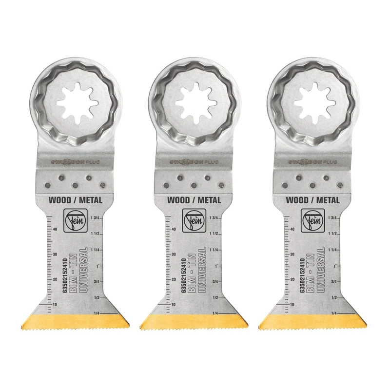 FEIN LongLife E-Cut Long-Life Bi-Metal Deep Cut Blade 44mm Width 60mm StarlockPlus Titanium Coated Bi-Metal Blade - Image 1