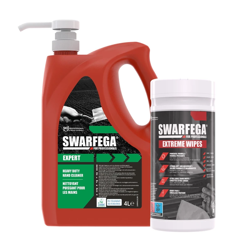 Swarfega Extreme Heavy‑Duty Hand Cleaning Bundle – Expert Industrial Hand Cleaner 4 L Pump + Extreme Hand Cleaning Wipes (70) - Removes Oil, Grease, Paint & Grime - For Professional Use Only