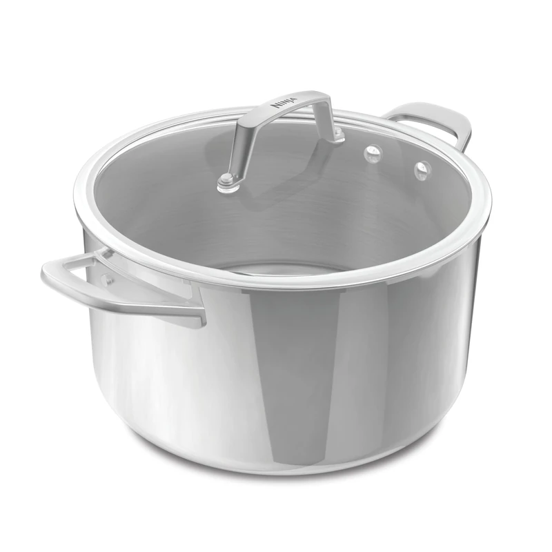Ninja EverClad Stainless Steel 26cm Stock Pot, Suitable for All hob Types Including Induction, Oven Safe to 300°C, Full Induction Base, C90426EUI