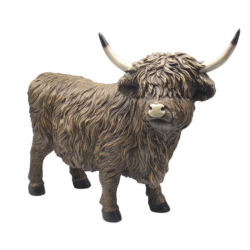 The Leonardo Collection Highland Cows Happy Polyresin Highland Cow X Large Figurines & Ornaments For Home & Office | Home Decor Accessories Statues For Indoor & Outdoor | Lovely Gifts for Women & Men - Image 1