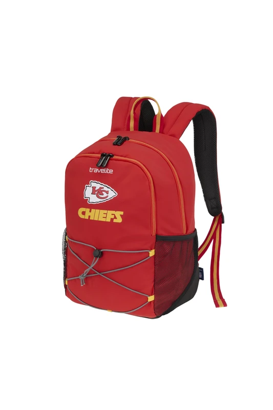 Travelite NFL Kansas City Chiefs Backpack Sports Backpack Made of Durable Nylon with Padded Laptop Compartment 13 Inches, Snap On Function and Padded Back, Ideal for Everyday/Sports, 27 x 41 x 19 cm