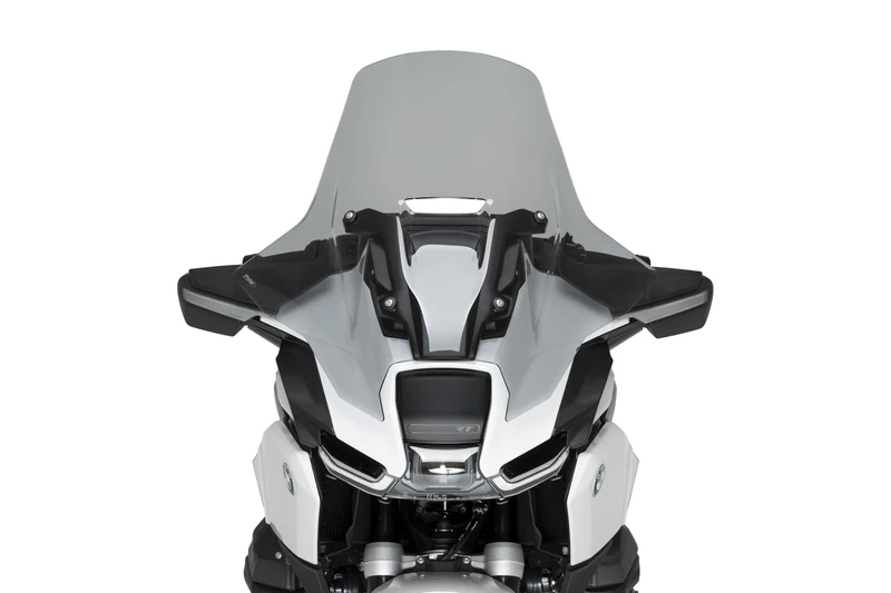 Puig 22645H Touring Screen tall and aerodynamic in 4 mm CN acrylic with rounded profile, flat upper section and deflectors improving protection, Smoke