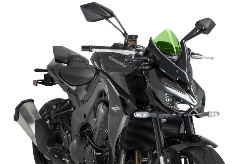 Puig 22776V Naked New Generation Sport sporty and aerodynamic in 3 mm acrylic with raised design improving protection while maintaining wide visibility, Green