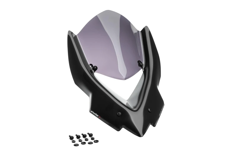 Puig 22777F Naked New Generation Touring touring and aerodynamic in 3 mm acrylic with central air intake improving protection and reducing turbulence, Dark Smoke
