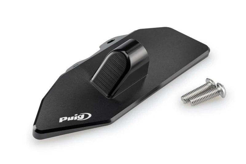 Puig 22249N Fairing Mirror Adapters left side made of anodized machined aluminum for stable and precise mounting of mirrors on fairing, Black