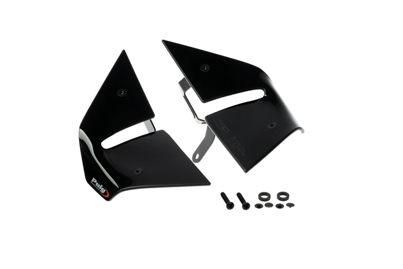 Puig 22606N D12 Winglets with double-wing CN acrylic system for maximum downforce and aerodynamic stability, Black