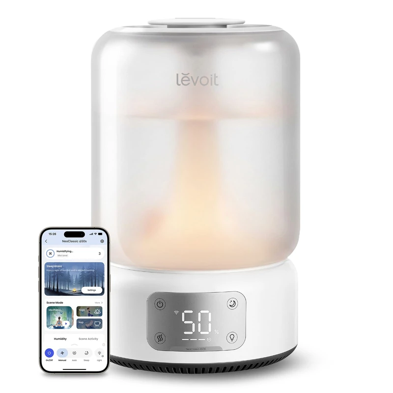 Levoit Smart Humidifier for Bedroom, 6.2L Top Fill, 26dB Ultra Quiet