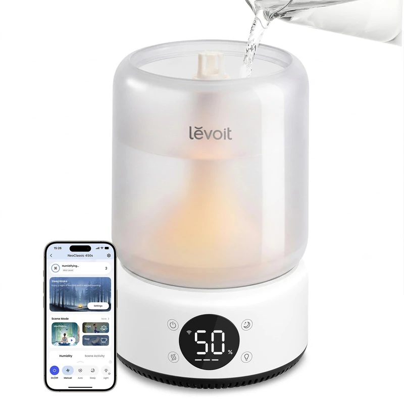 Levoit Smart Humidifier for Bedroom, 4.2L Top Fill, 21dB Ultra Quiet