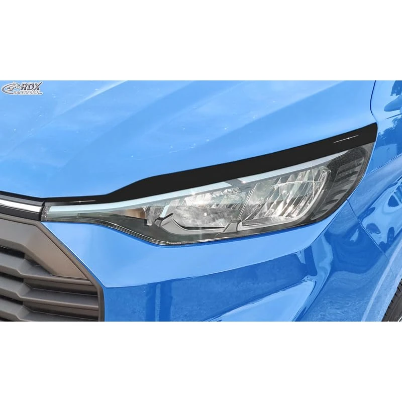 RDX Head light spoilers compatible with Ford Transit Custom & Tourneo Custom (V710) 2023- (with Halogen) (ABS Gloss Black)