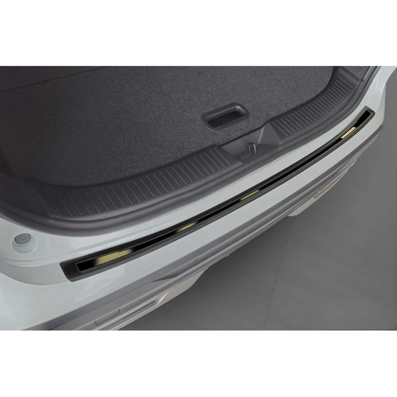 Avisa Stainless Steel Rear Bumper Protector Shadow Premium compatible with Nissan Qashqai III (J12) 2021-2024 & Facelift 2024- - Black/High Gloss Black