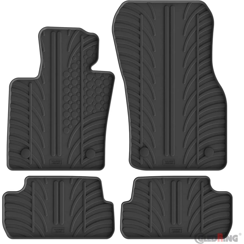 Gledring Set of Rubber Mats Compatible with Mini F66 3-Door 2024- (T Profile 4-Piece + Mounting Clips)