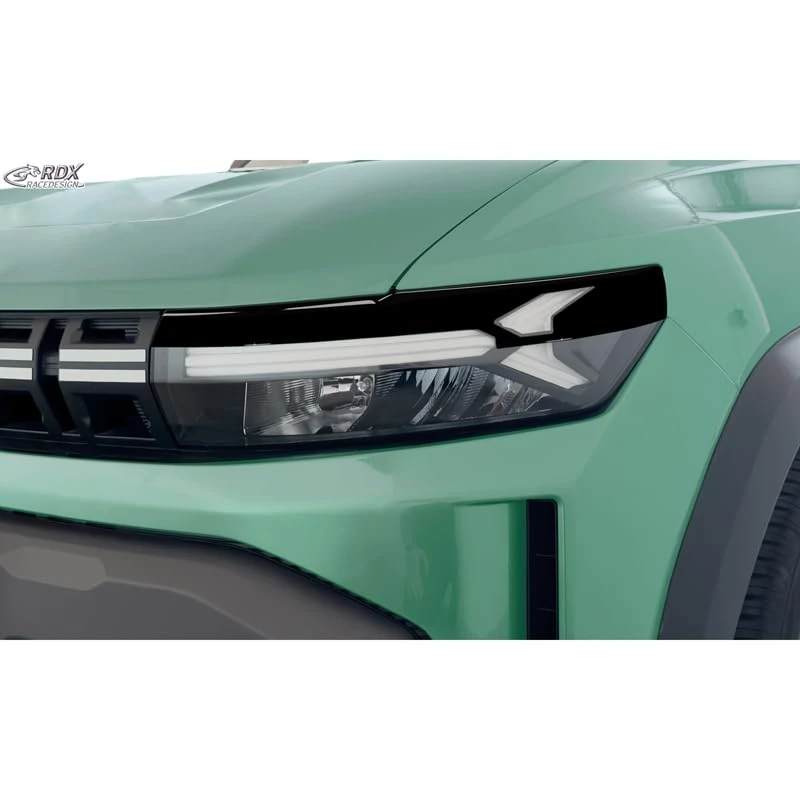 RDX Head light spoilers compatible with Dacia Duster III & Dacia Bigster 2024- (ABS Gloss Black)