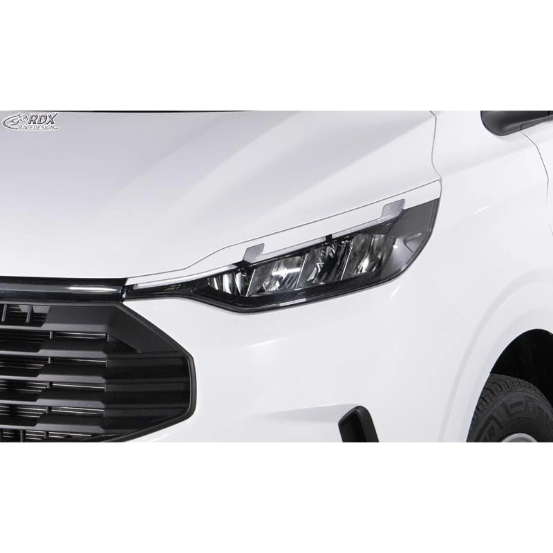 RDX Head light spoilers compatible with Ford Transit Custom & Tourneo Custom (V710) 2023- (with LED & Matrix-LED) (ABS Gloss White)