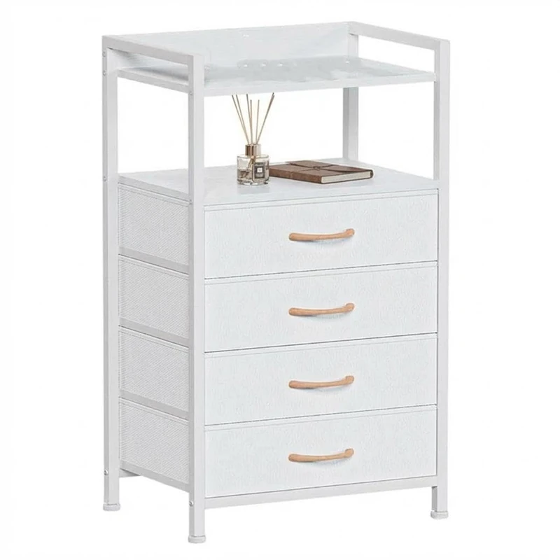 GarveeLife Chest of Drawers 4 Fabric Drawers Storage Cabinet for Bedroom Living Room Hallway Chest of Drawers 41 x 29 x 83.5 cm