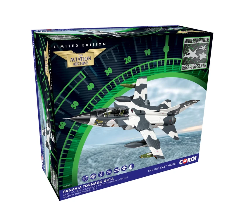 Corgi Aviation Archive AA29402 Panavia Tornado GR1A, 1:48 Scale Die-Cast Model, RAF No.II(AC) Sqn, Limited Edition