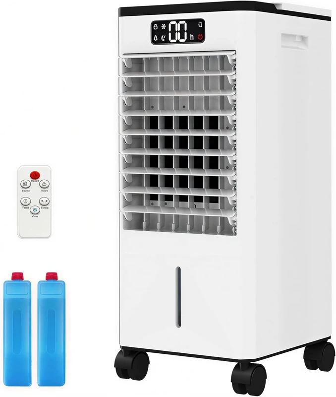 3-in-1 Mobile Air Cooler | Fan, Cooler & Humidifier | 7L Water Tank, 12h Timer, Remote Control & 120° Oscillation | Quiet Air Cooler for Bedrooms & Living Rooms