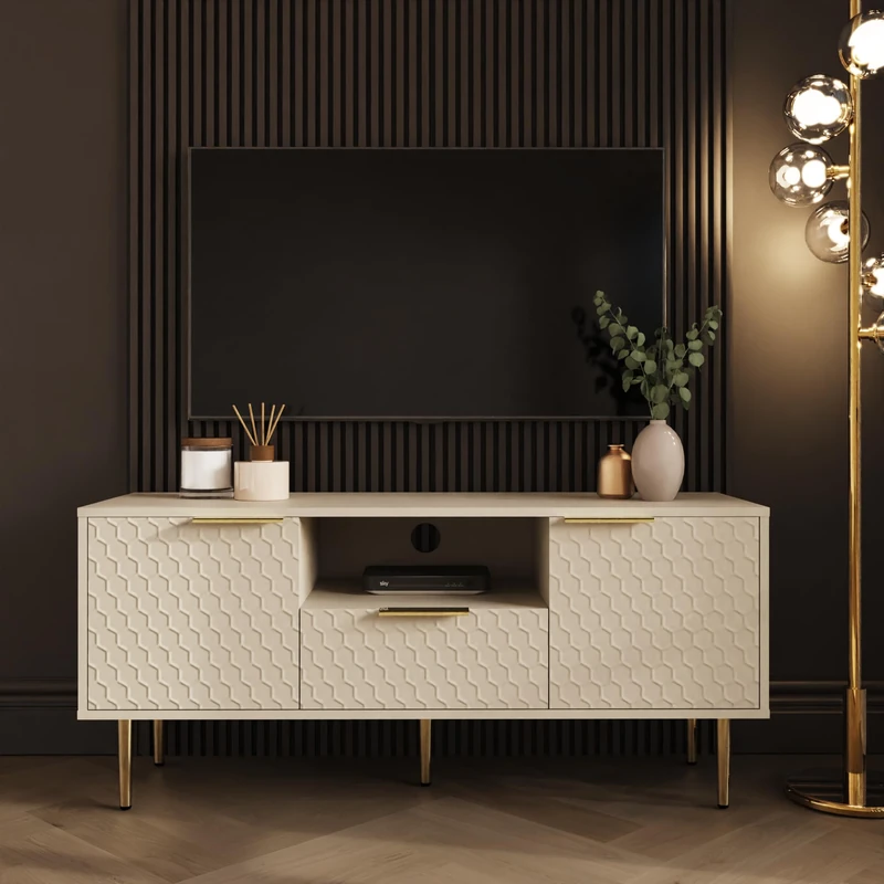 Azariah TV Unit for Living Room Modern TV Stand Cabinet with Storage Shelves, Entertainment Centre, Media Console Table