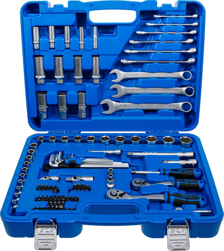 BGS 74701 Hexagonal Socket Spanner Set Drive 6.3 mm (1/4 Inch) / 10 mm (3/8 Inch) 92 Pieces