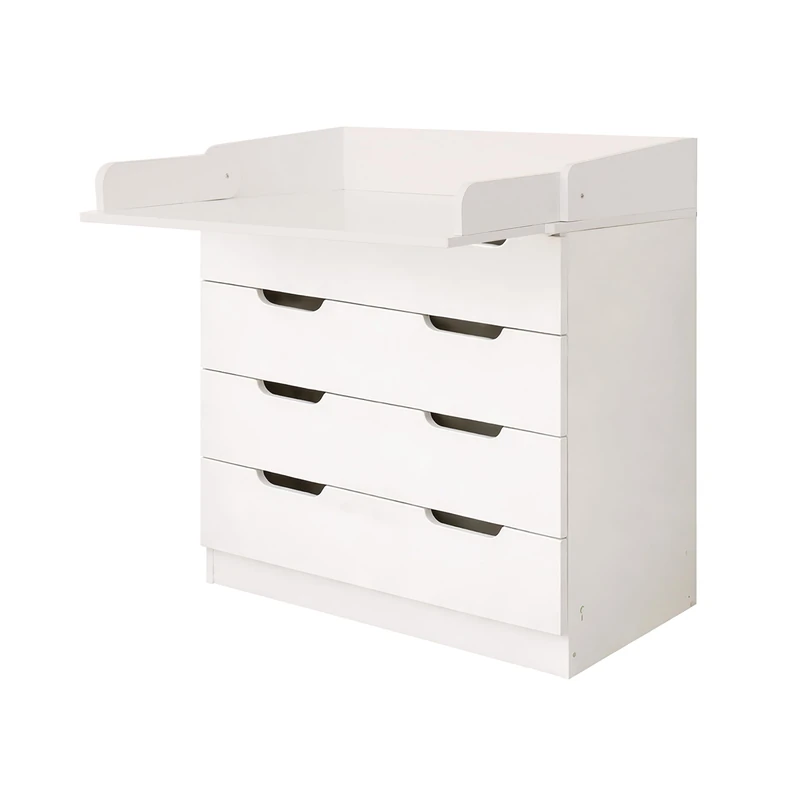 1580WCO Baby 4 Drawer with Changing Board/Storage, White
