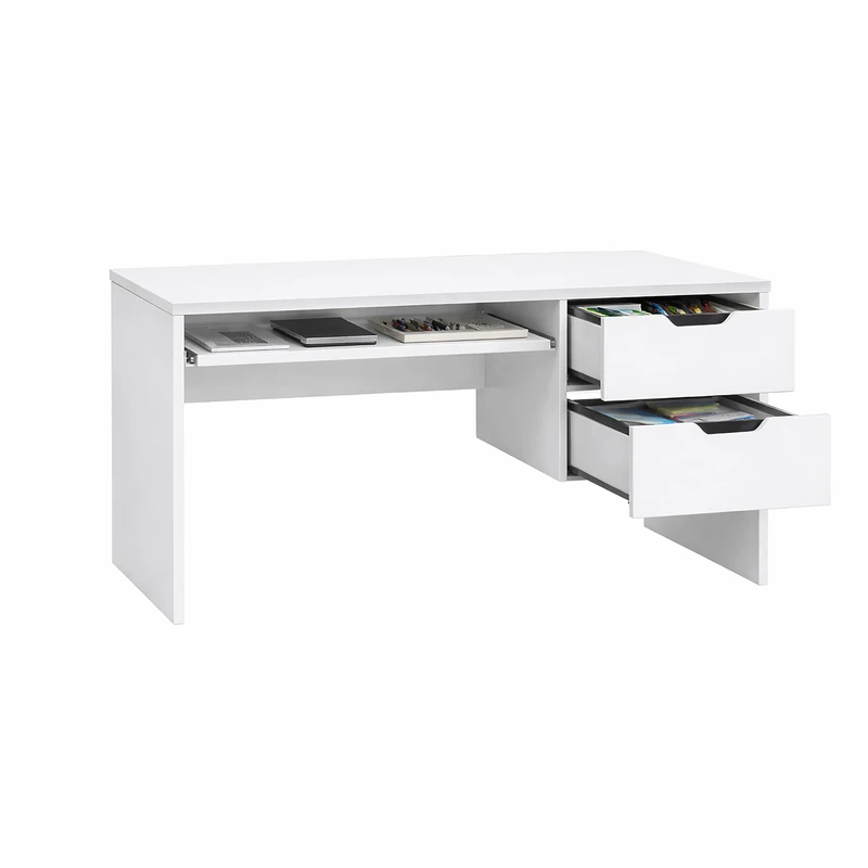 Kidsaw Modern Home Office Desk with Storage Drawers, White