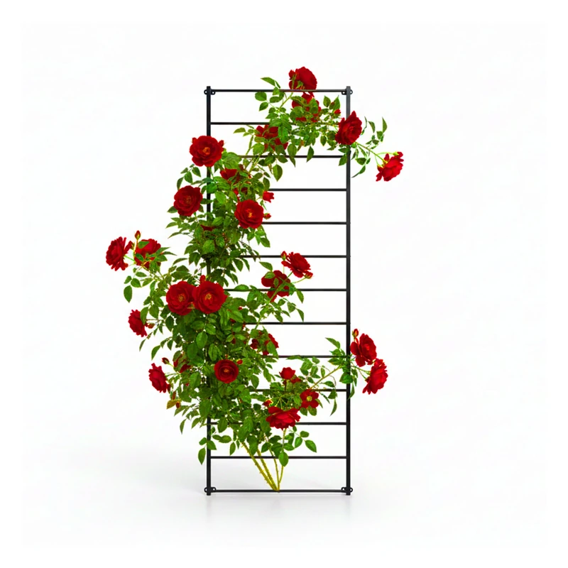 Relaxdays Wall trellis, 1-piece set, HxW: 210 x 76 cm, climbing plant support, steel, black
