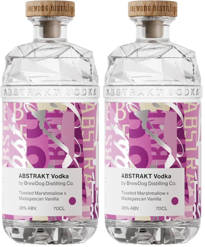 Abstrakt Vodka Toasted Marshmallow and Madagascan Vanilla 70cl, 38 pct ABV - Distilled in Scotland at BrewDog Distilling - Five-times distilled in copper pot stills, crafted for cocktails or neat - Image 1